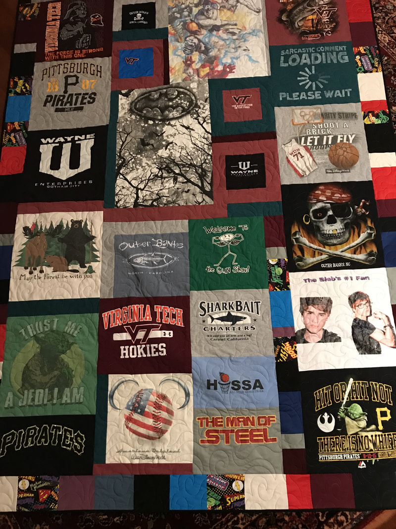 Capture memories with beautiful quilts created from those t-shirts that may never be worn again, but can't be thrown away.